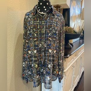 Cabi Vintage, Festival Blouse, Size Medium, multi-color